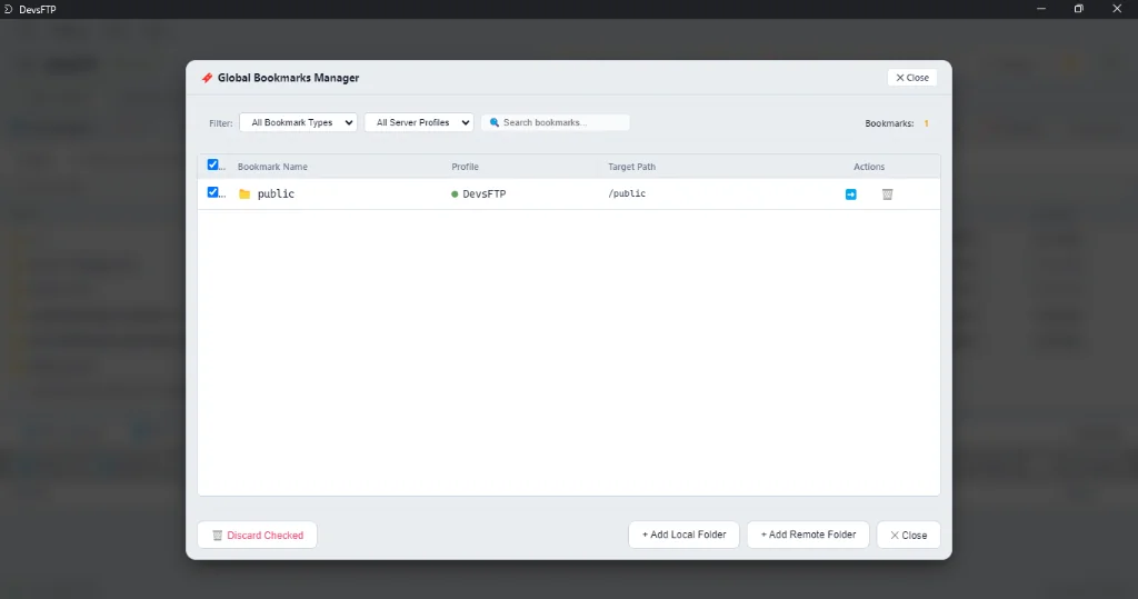 Global Bookmarks Manager (Light Theme)