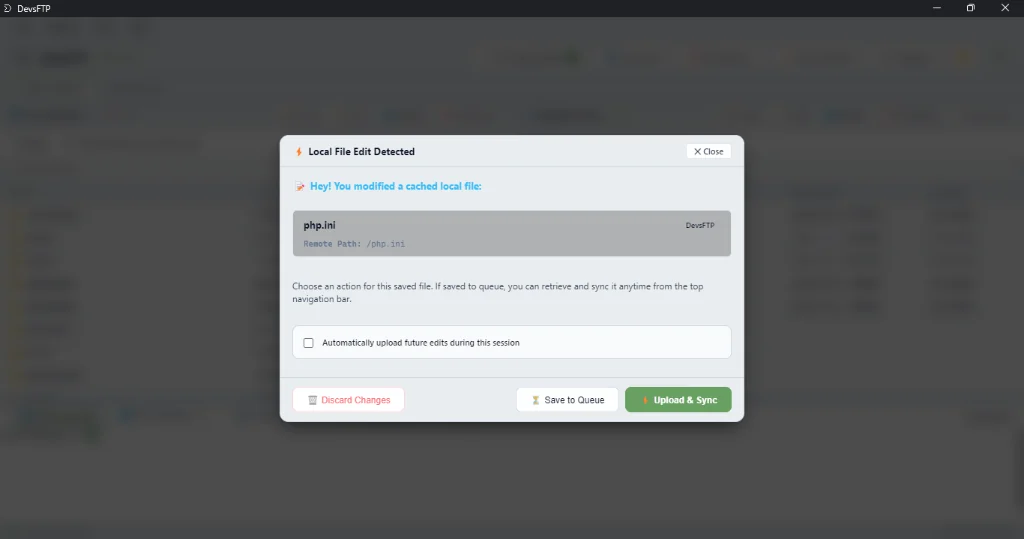 External Editor Watcher Detection Dialog (Light Theme)