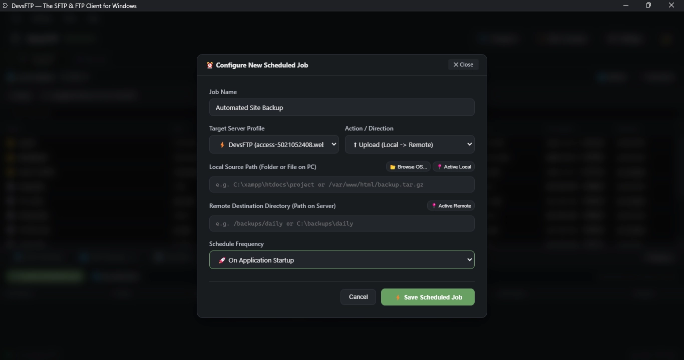 Automated Sync Scheduler (Dark Theme)